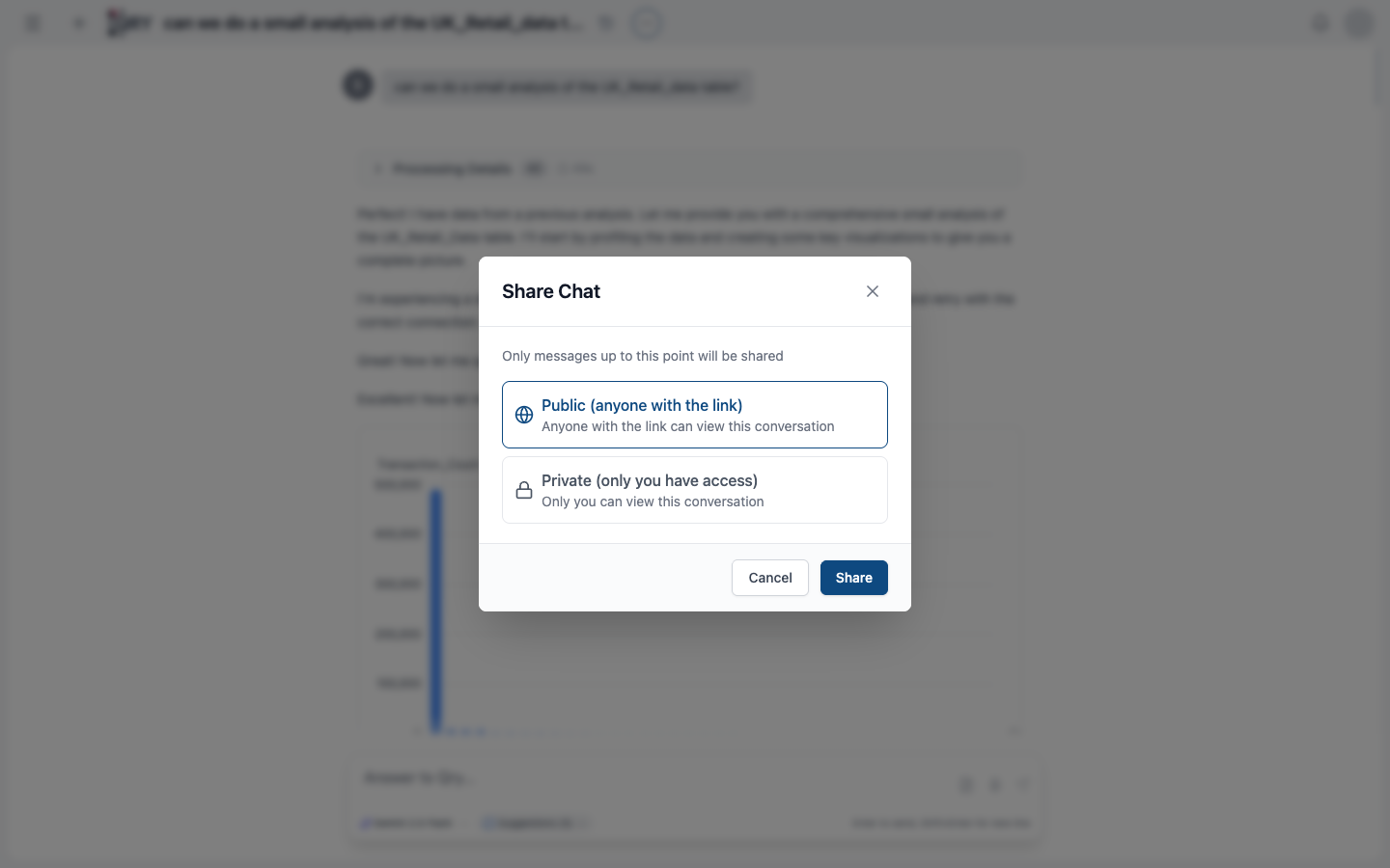 Share Chat dialog