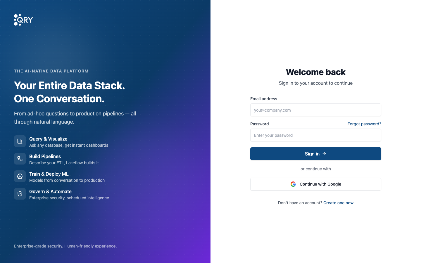 Login page