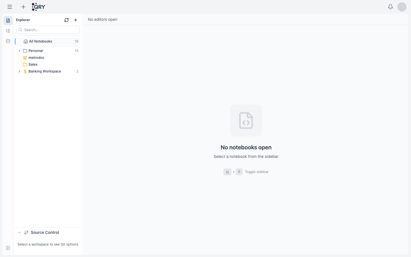 Notebooks IDE empty state